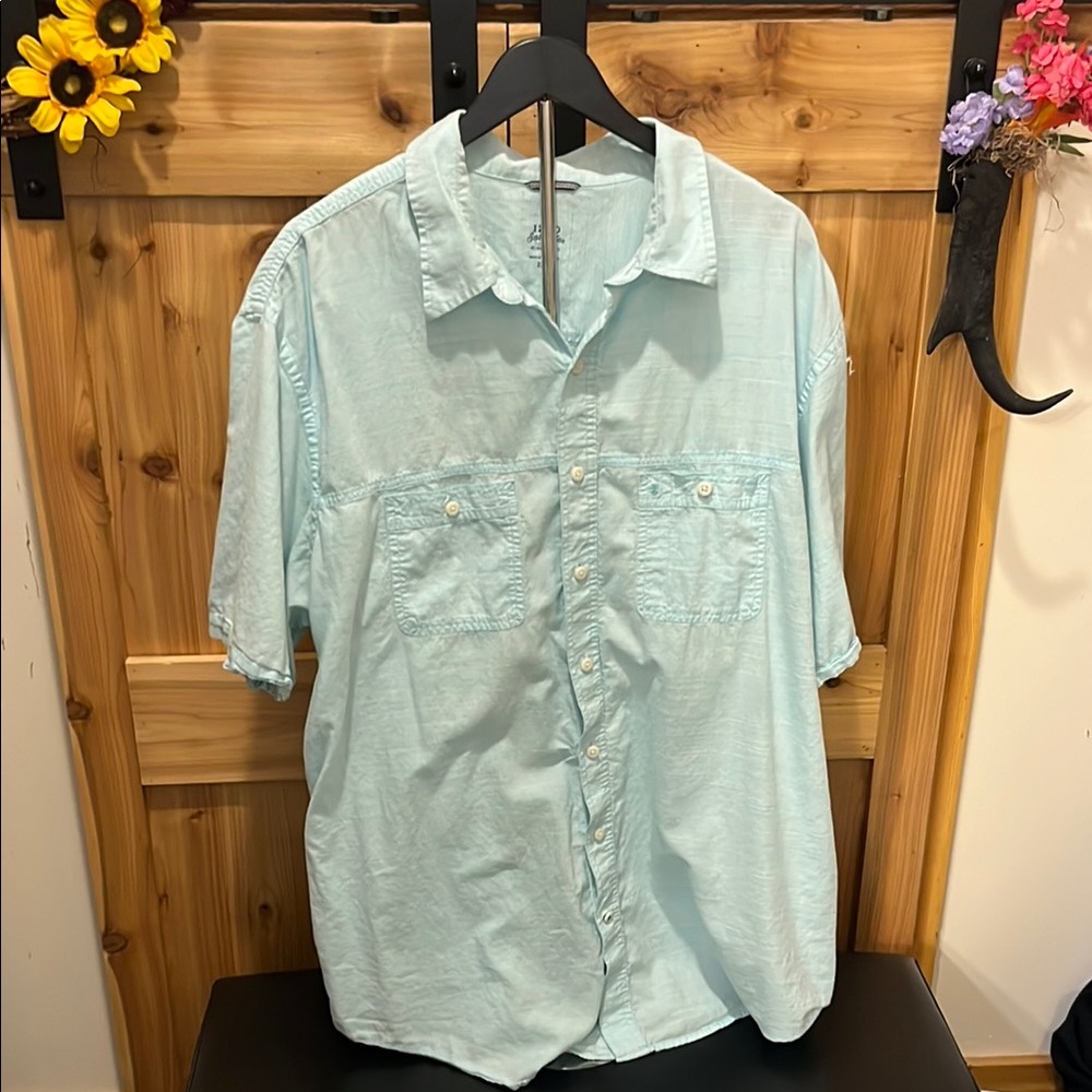 Izod Seafoam Casual Button-Down Shirt